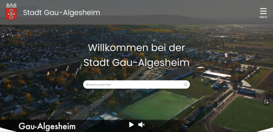 Startseite von der Homepage